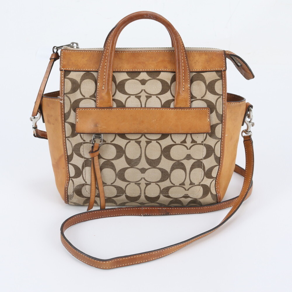 Coach Bleeker Signature Mini Riley 30168 Leather 2-Way Shoulder Bag/Handbag f...